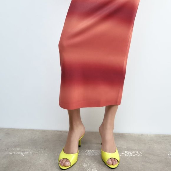 Zara Shoes - ZARA FAUX PATENT LEATHER HEELED MULES